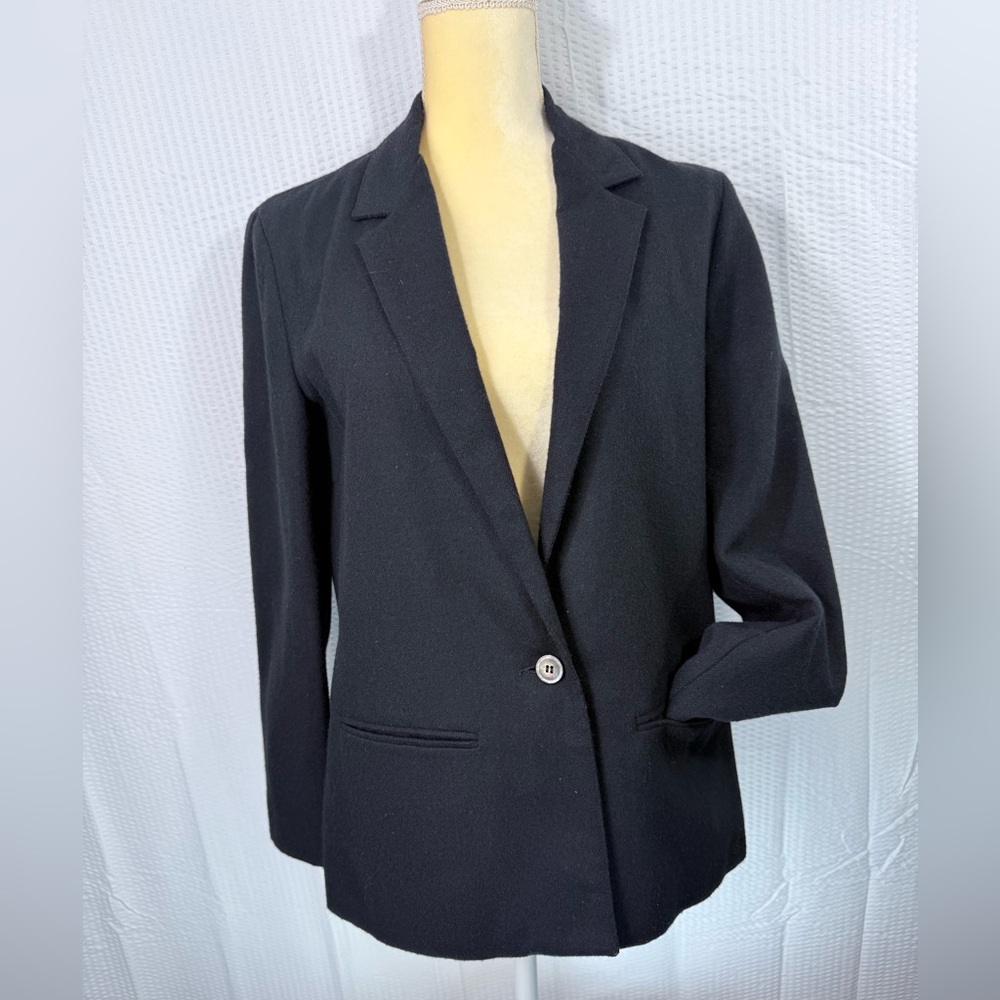 Vintage 1980s Women’s wool Black Blazer Jacket JbJ Sportswear Size 12